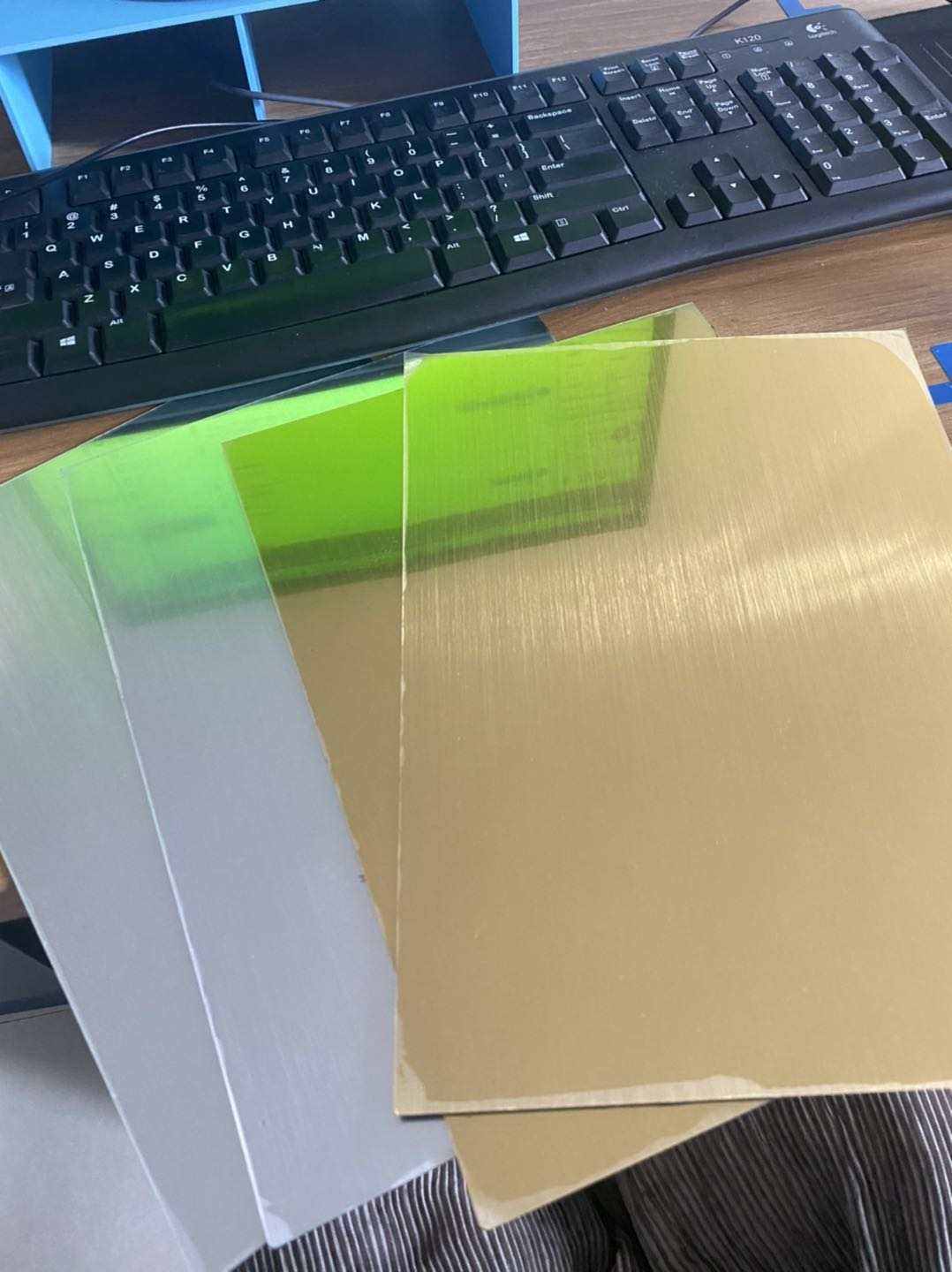 Paidu ABS sheets Gold color laser engraving plastic sheets Brushed mirror 1200x600 double colored