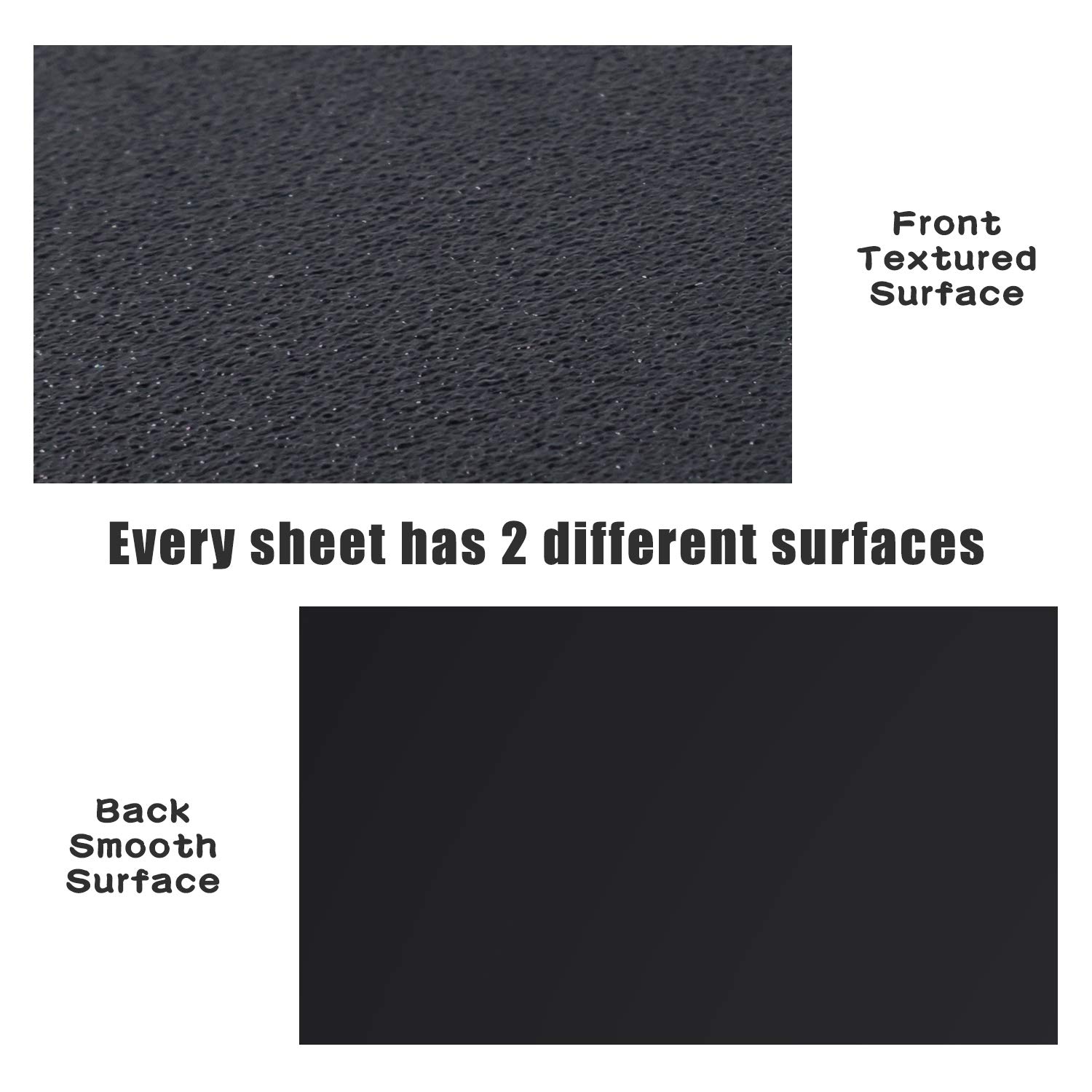 Paidu Black ABS Plastic Sheet 12" x 16" x 0.06" 6 Pack DIY Materials for Home Decor Handcrafts Matte & Textured