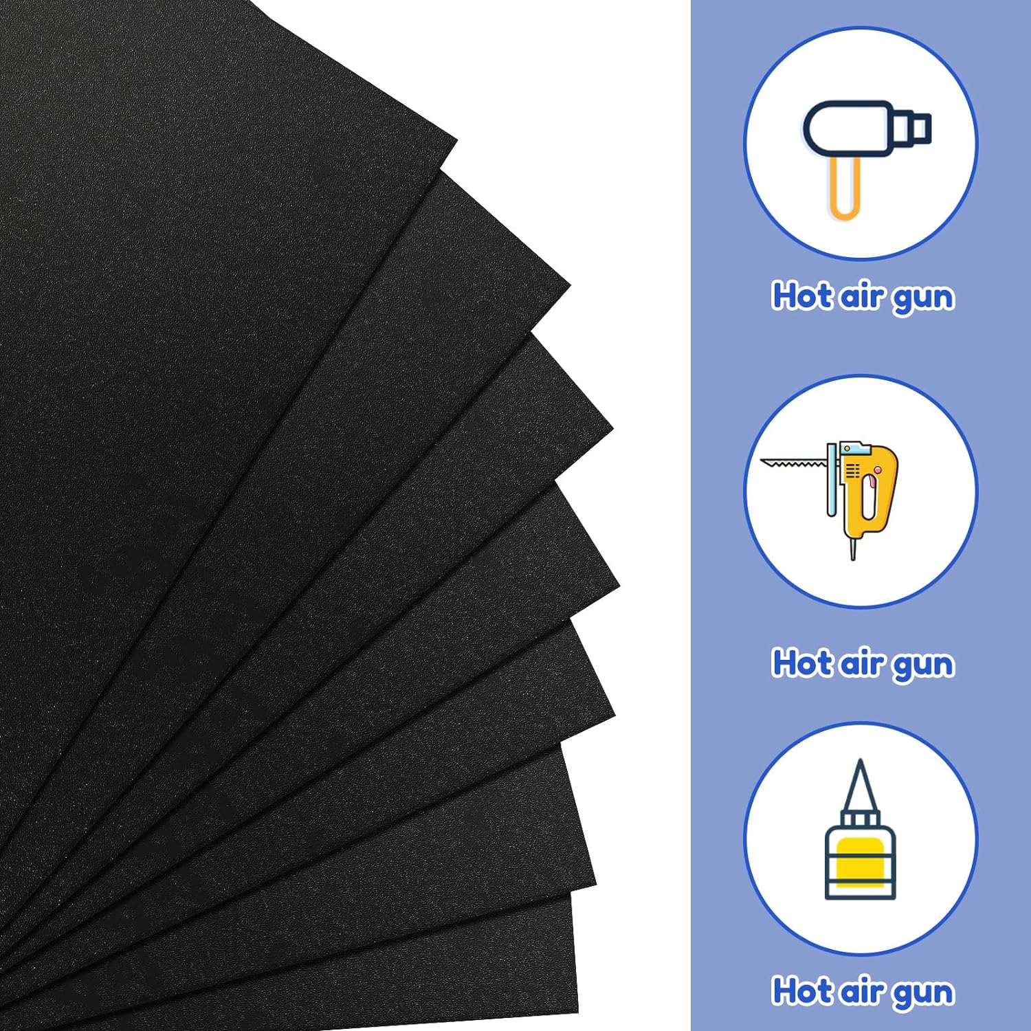 Paidu 18 Pack Black Plastic Sheets Flexible High Tensile Plastic Sheets ABS Plastic Sheet Hard Plastic Sheet Moldable Plastic Panel DIY Materials for Home Decor Handcrafts 12 x 16''