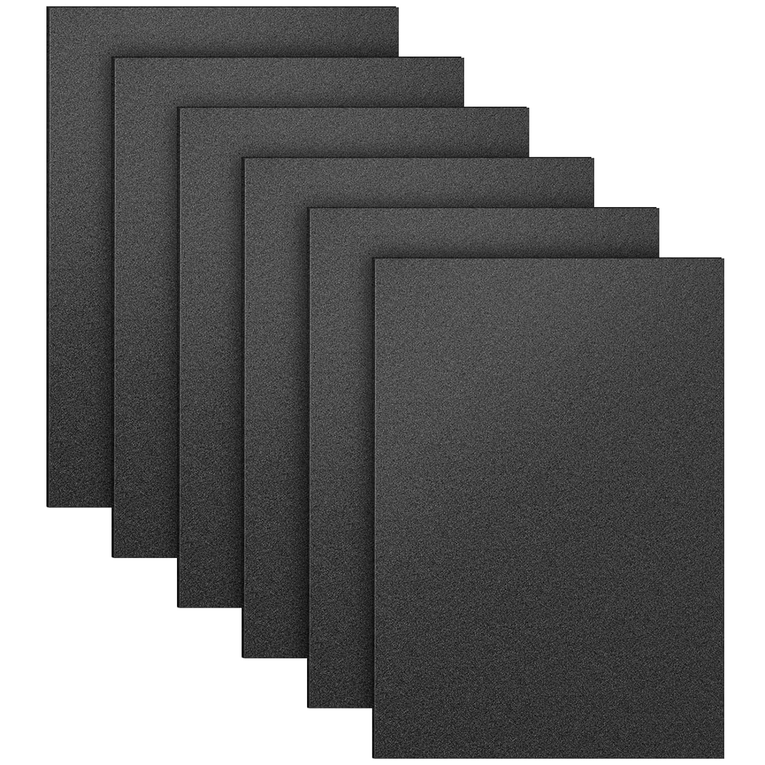 Paidu 6 Pack Black ABS Plastic Sheet 12" x 16" x 0.06" Great for DIY Projects High Tensile and Impact Strength Plastic Smooth & Textured