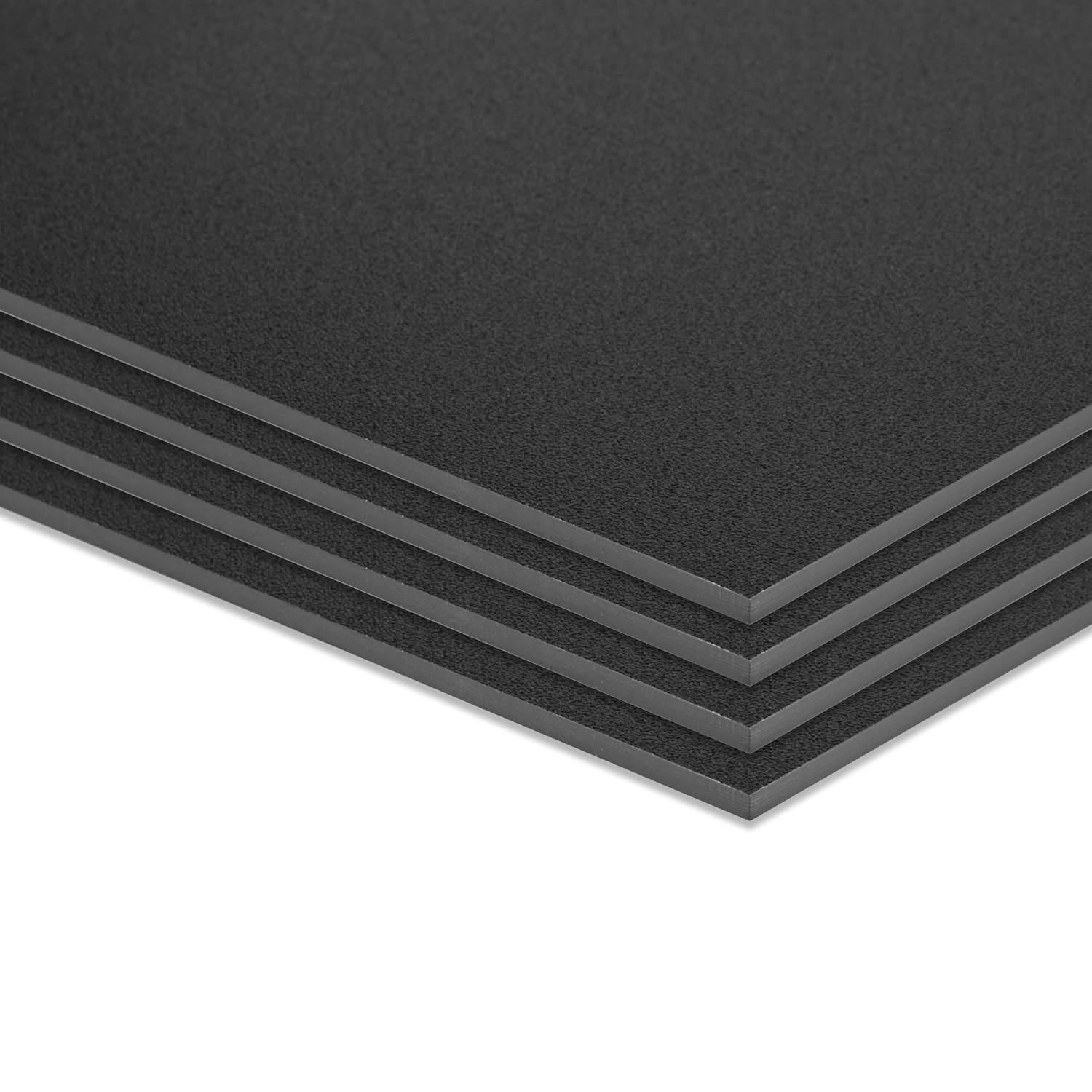 Paidu ABS Plastic Sheet 18" x 24" x 0.060" Thick Pack of 4 Black Moldable Thermoplastic Panel 1/16" Thick 1.5mm for Crafts DIY Projects - Textured & Smooth Finish